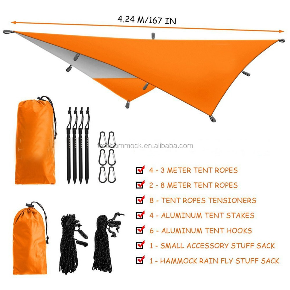 High-quality waterproof 3-4 person Sun Shelters Rain Fly hammock camping party picnic tarp cover