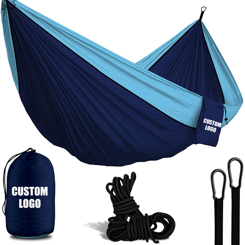 Wholesale Portable Waterproof custom hammock tent camping winter Double Nylon Hammock With Logo