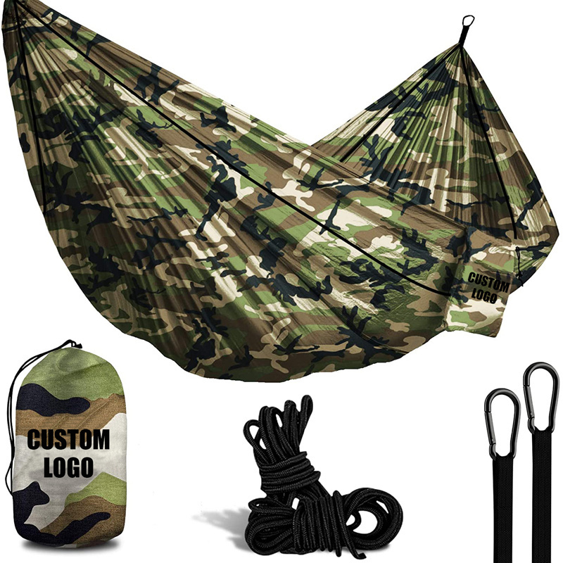 Wholesale Portable Waterproof custom hammock tent camping winter Double Nylon Hammock With Logo