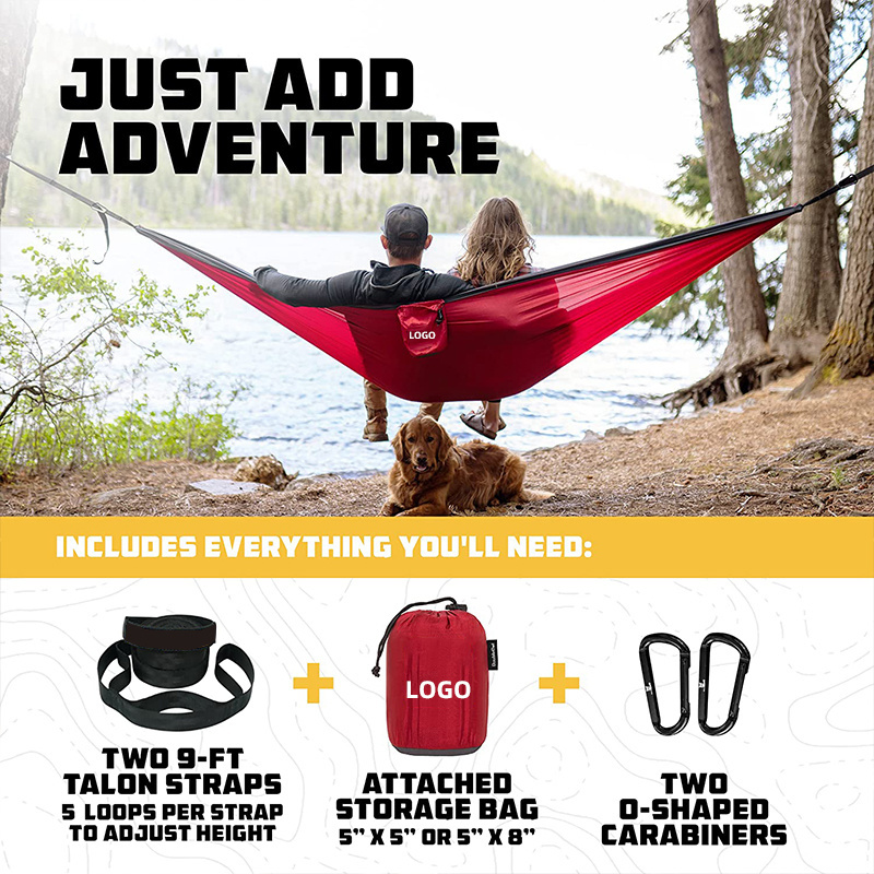 Custom travel Hammock Waterproof foldable Outdoor Furniture Nylon Outfitters Portable Camping Hammock