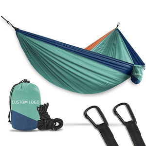 Custom Single Double Nylon Waterproof Hammock Camping Hiking Lightweight Portable Outdoor Hammocks