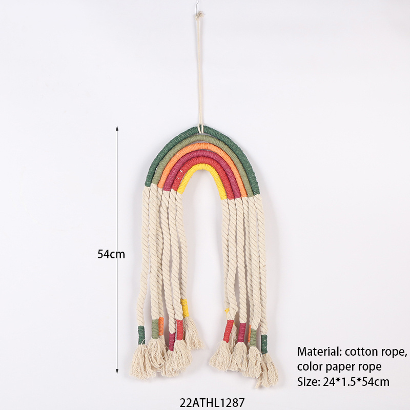 Rainbow Wall Hanging 5 Layers Rainbow Macrame Wall Hanging for Girls Bedroom Boho Home Decor