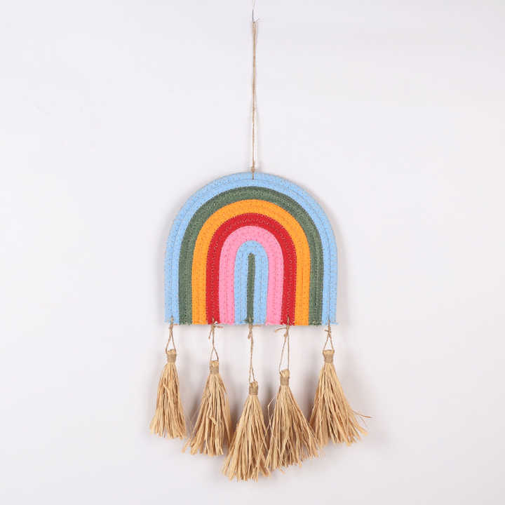 Rainbow Wall Hanging 5 Layers Rainbow Macrame Wall Hanging for Girls Bedroom Boho Home Decor