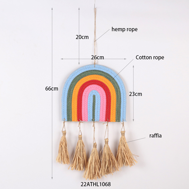 Rainbow Wall Hanging 5 Layers Rainbow Macrame Wall Hanging for Girls Bedroom Boho Home Decor