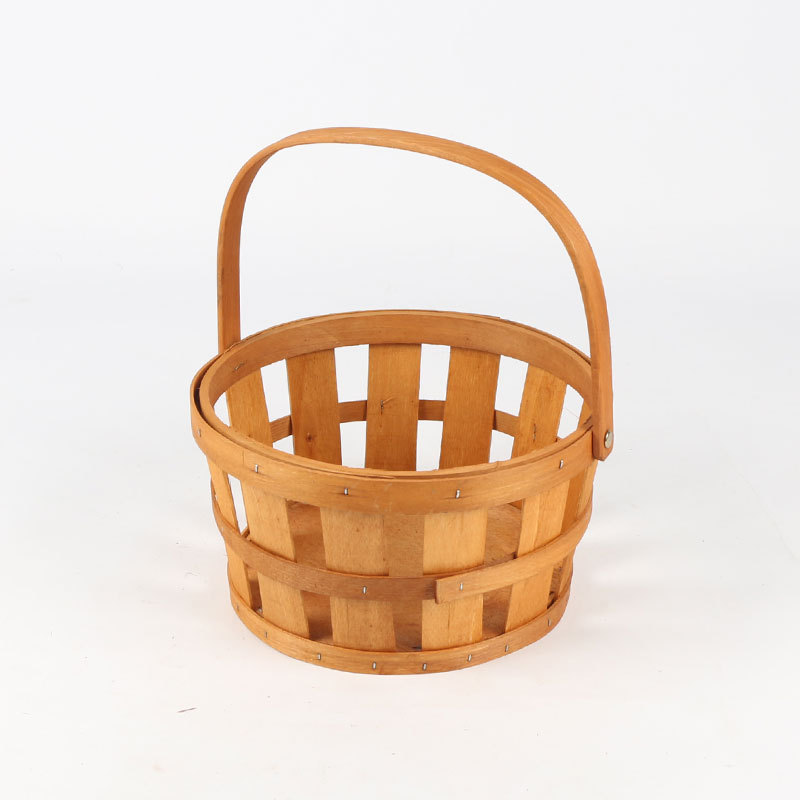 Woodchip Picnic Basket with Double Folding Handles Natural Hand Woven  Eggs Candy Basket for  Kids Toy Storage Basket,