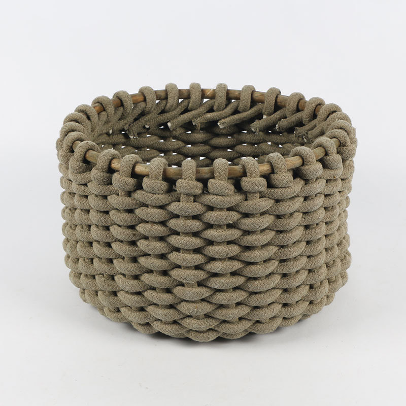 Woven Cotton Rope Storage Basket, Cube Changing Table Organizer for Closet Towels  En la Caja  Cesta de plantas