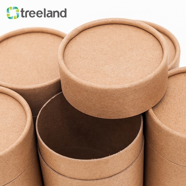 cardboard round paper tube packaging Natural Brown Kraft Paper Round Paper Boxes Cylinder Boxes for Honey