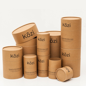 Custom Size recycled kraft paper label paper tube packaging