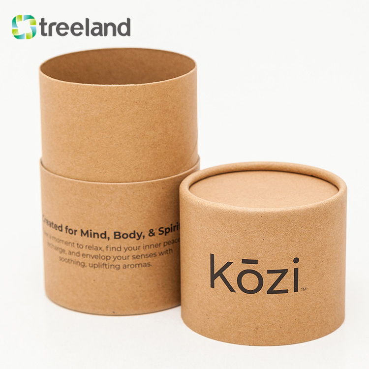 Custom Size recycled kraft paper label paper tube packaging