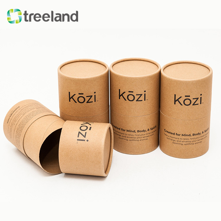 Custom Size recycled kraft paper label paper tube packaging