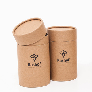 cardboard round paper tube packaging Natural Brown Kraft Paper Round Paper Boxes Cylinder Boxes for Honey