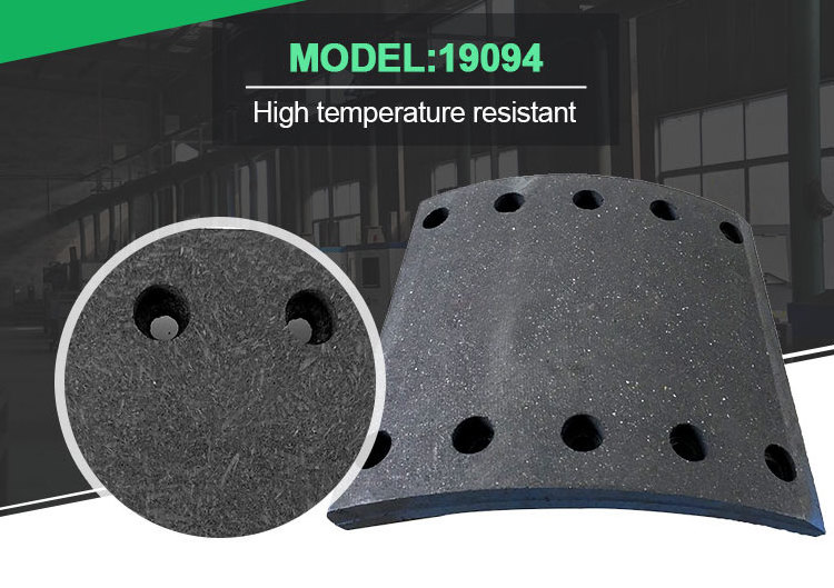 Top quality competitive brake lining friction material without asbestos 19094 for BPW,DAF