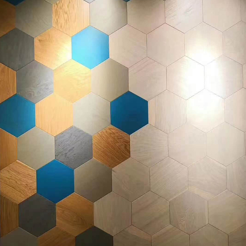 Stone Marble Steel Brass Inlay Hexagon Design Wood Flooring Patterned Parquet Wood Flooring Art Parquet Wood Flooring