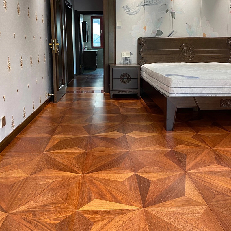 Geometry Diamond Design Merbau Wood Art Parquet  Wood Flooring Patterned Design Wood Flooring Mosaic Parquet Flooring