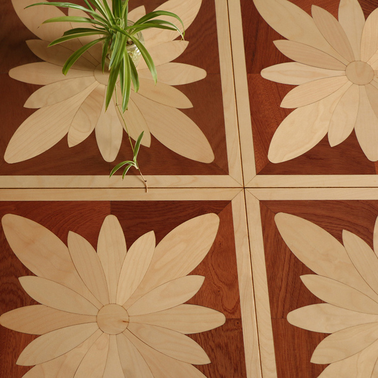 Art Parquet Wood Flooring Flower Design Wood Flooring Mosaic Parquet Flooring