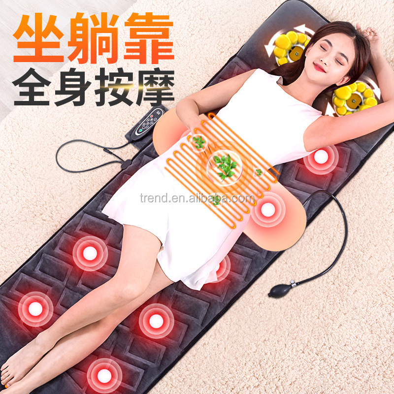 Tapping Kneading Air Compression Shiatsu Vibrating  heating whole body Massage mattress cushion