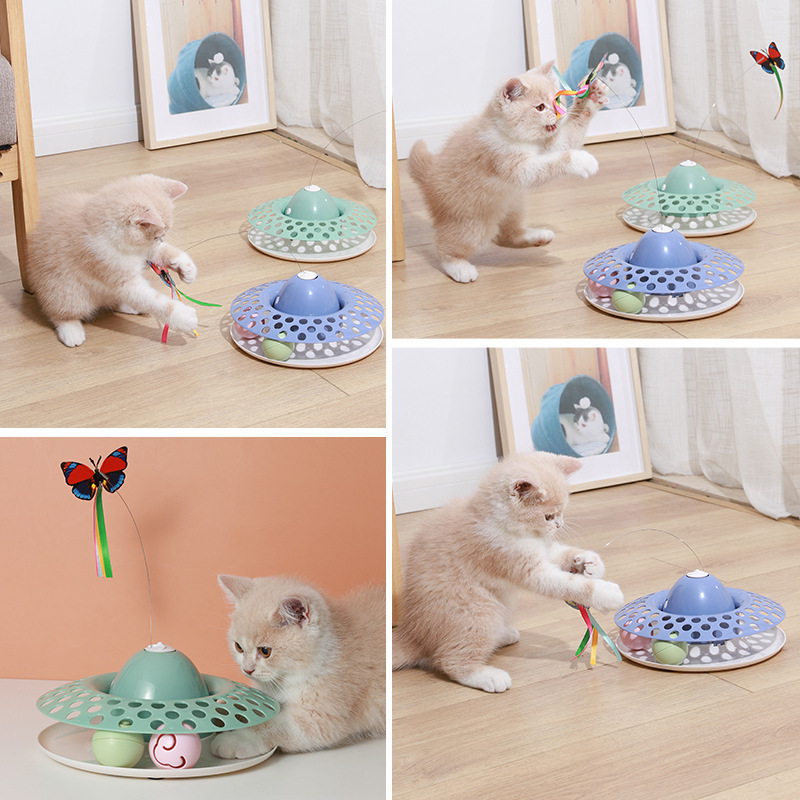 Interactive Electric Rotating Butterfly Kitten Cat Toys Realistic Fluttering Sound Cat Exercise Pet Products Automatic stop Toys