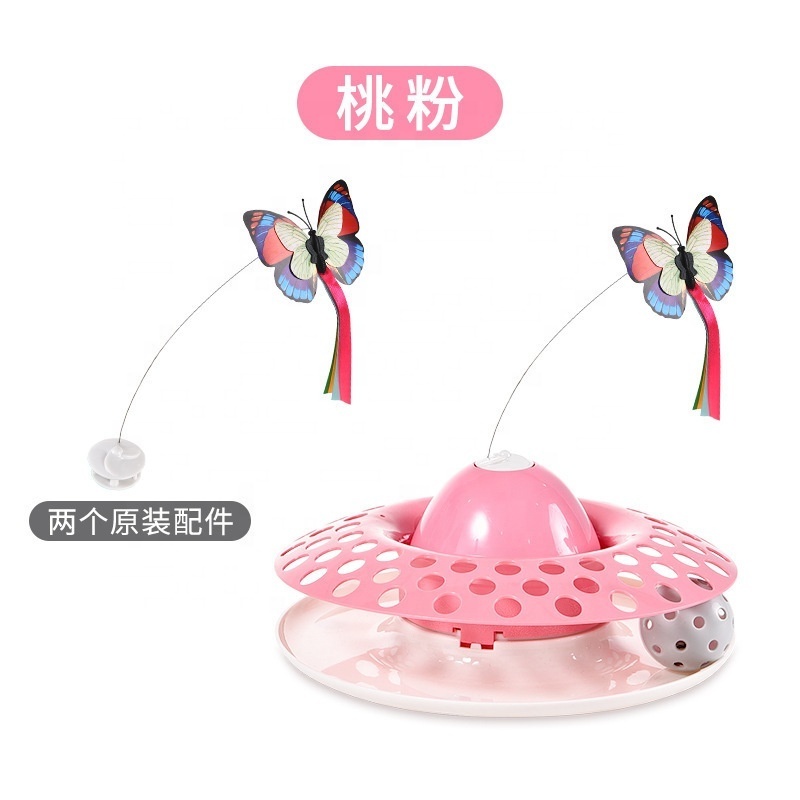 Interactive Electric Rotating Butterfly Kitten Cat Toys Realistic Fluttering Sound Cat Exercise Pet Products Automatic stop Toys