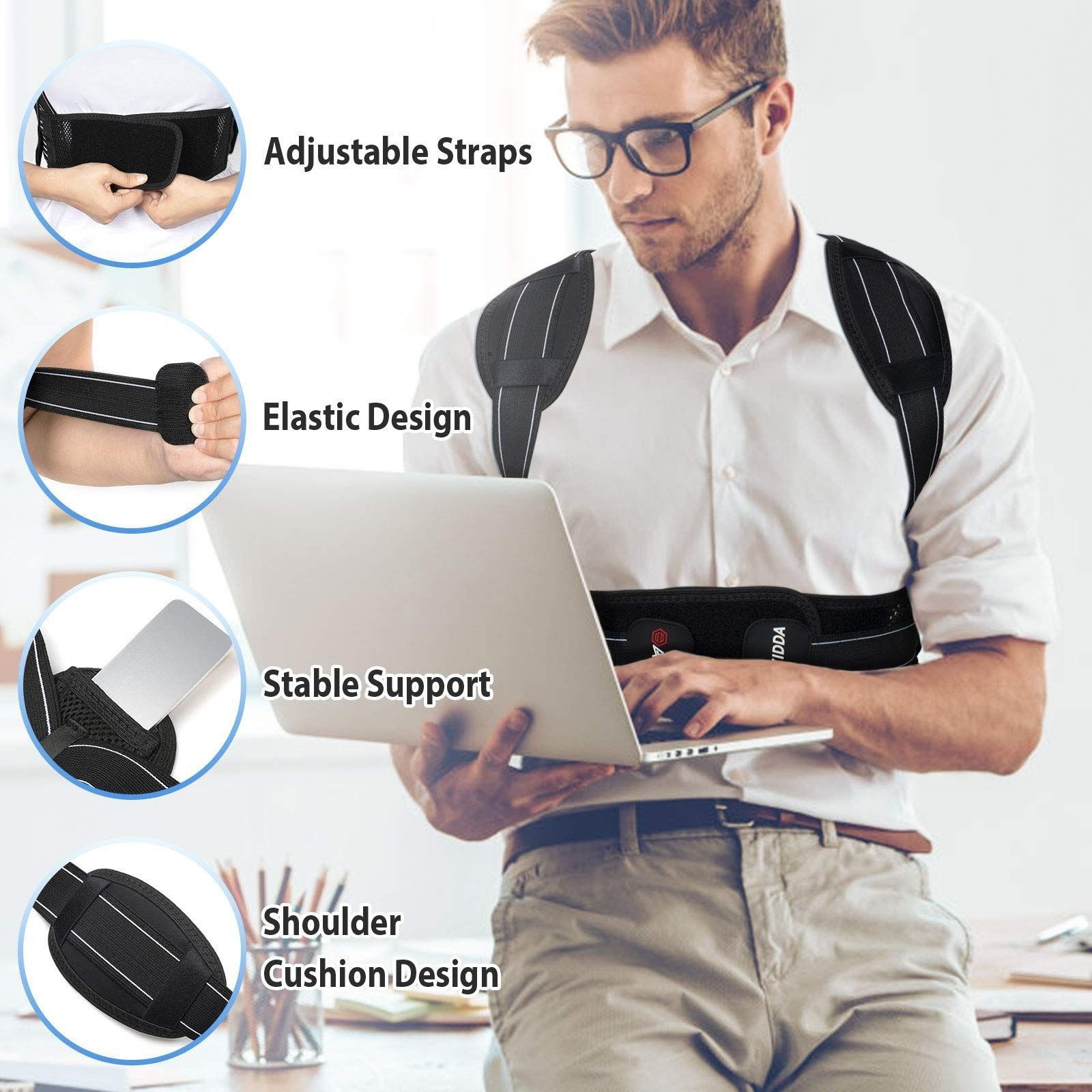 adjustable back brace improve posture and provides back support corrector trainer straightener