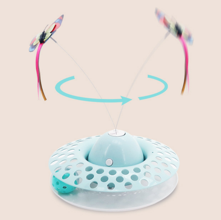 Interactive Electric Rotating Butterfly Kitten Cat Toys Realistic Fluttering Sound Cat Exercise Pet Products Automatic stop Toys