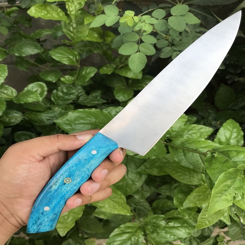 Premium Ultra Sharp Kitchen Chef Knives Slicing Chef Japanese 7CR17 440C High Carbon Stainless Steel 8 Inch Blue Bone Handle