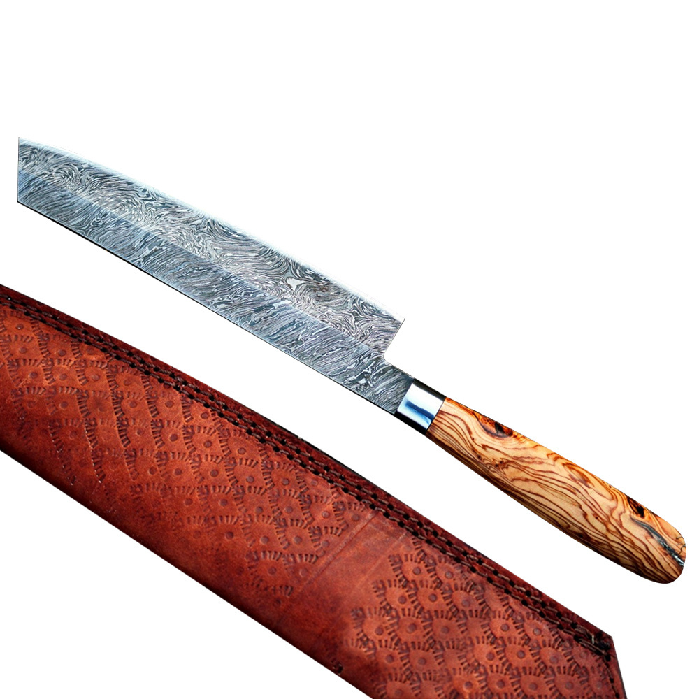 Factory Direct Supplier Wholesale Cheap Price Solid Color Lightweight Damascus Steel Chef Knife With Customized Handle