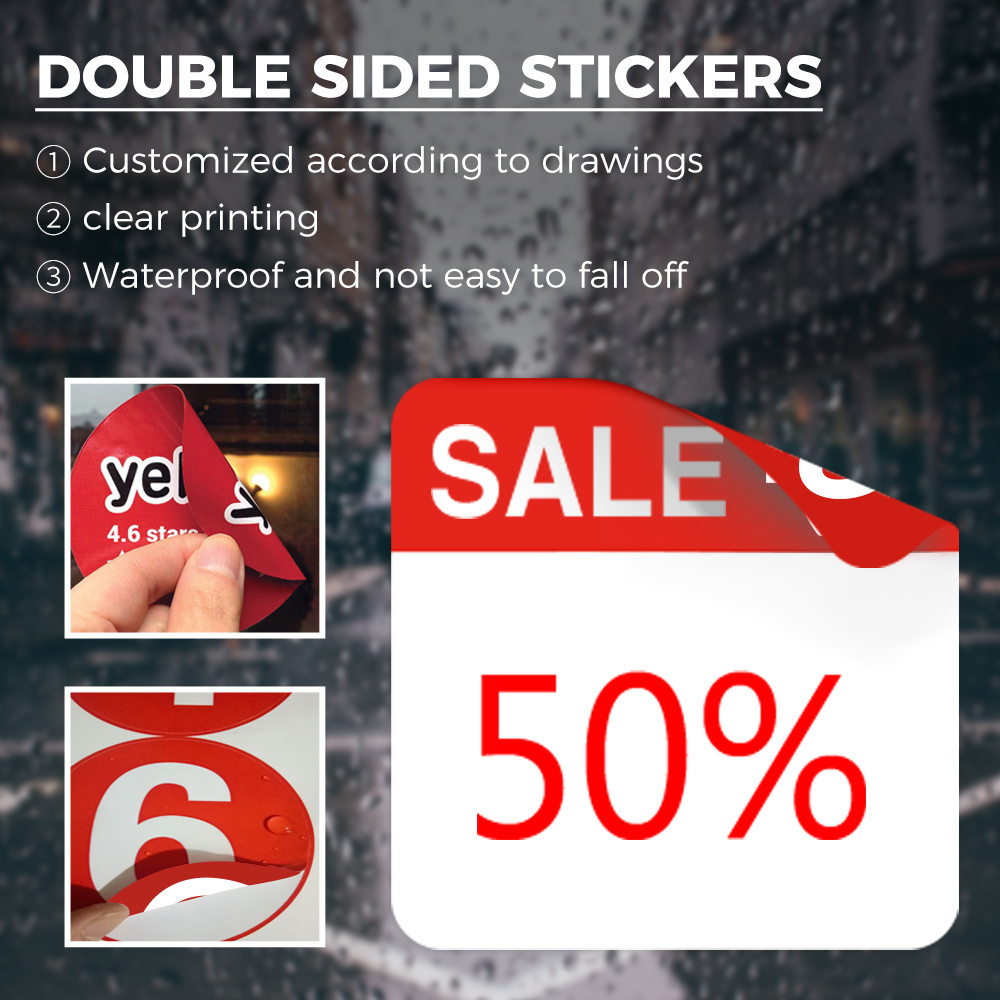 Vinyl Letter  Custom Waterproof Synthetic Paper B Customized Labels Round Peel Off Double Layer Sided Adhesive Sticker