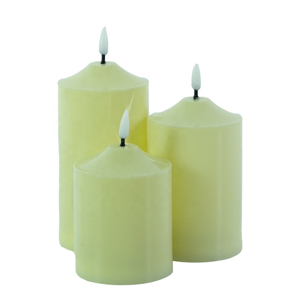 Foryoudecor New Promotional Set of 3 Recyclable Plastic LED Candles Wholesale Table Decorative for Wedding Party Birthday