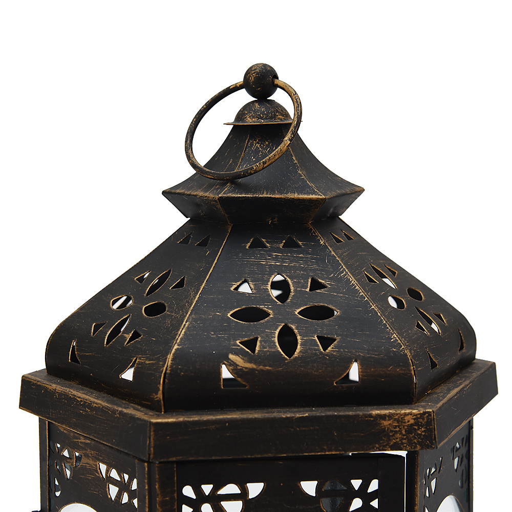 Reusable Black Large Moroccan Lantern Candle Holder