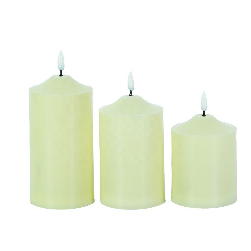 Foryoudecor New Promotional Set of 3 Recyclable Plastic LED Candles Wholesale Table Decorative for Wedding Party Birthday