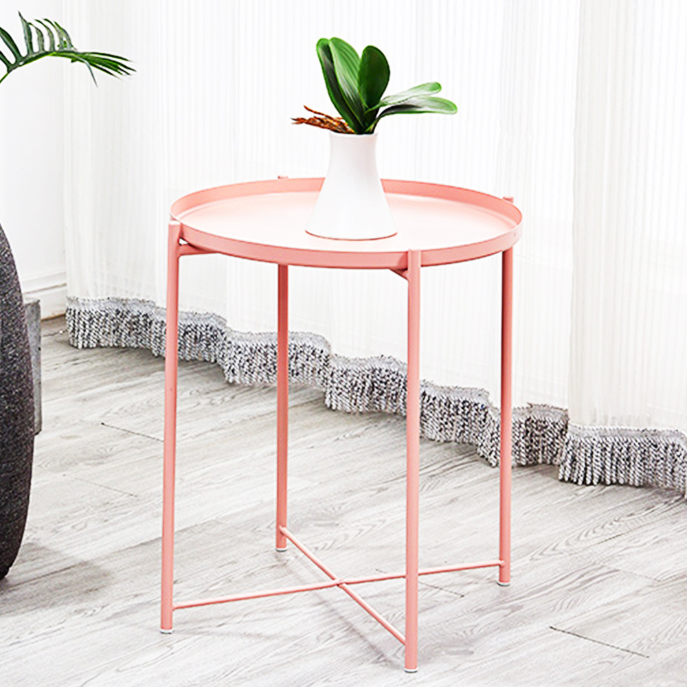 side tables for living room home furniture New design metal tray acrylic side table Living room folding small side table