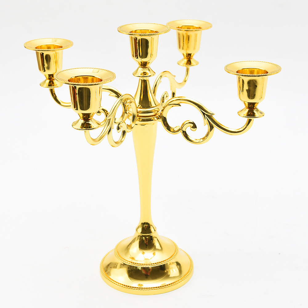 Wedding Church Holiday Decor Halloween 5 candles Taper Candle Holder Stand  floor weddings gold candelabra centerpiece