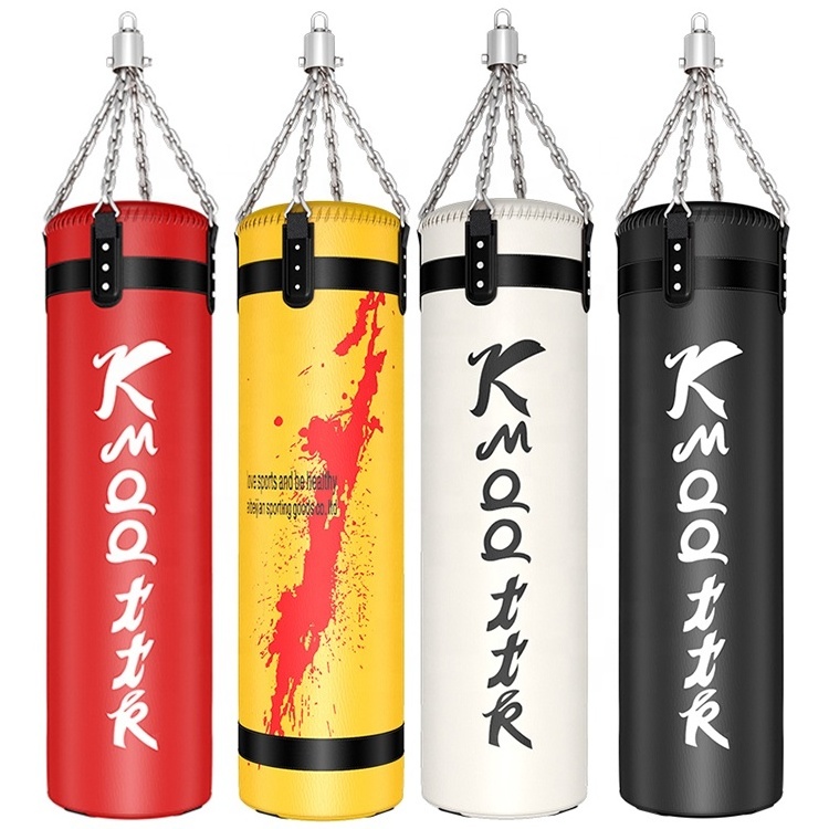 4 FT Steel Chain Hanging Unfilled Heavy Boxing Punching Bags & Sand Bags with Rotator