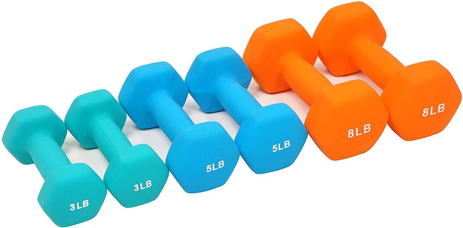 2024 Cheap Hot sale Colored Neoprene Coated Dumbbell Set with Rack