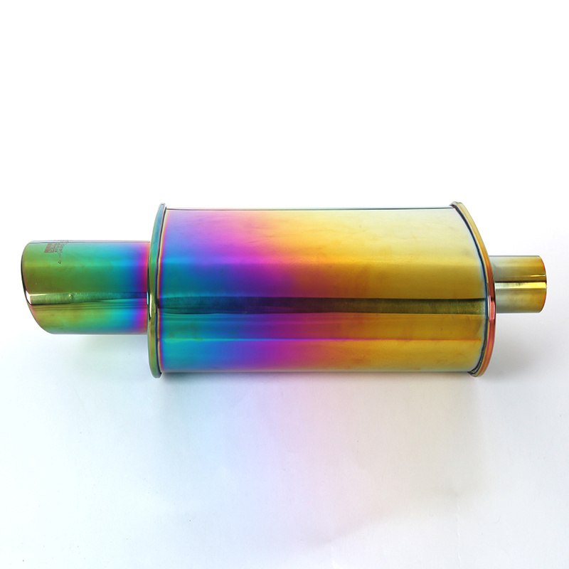 Universal car auto roasted colorful exhaust muffler stainless steel chrome trim rear tail throat