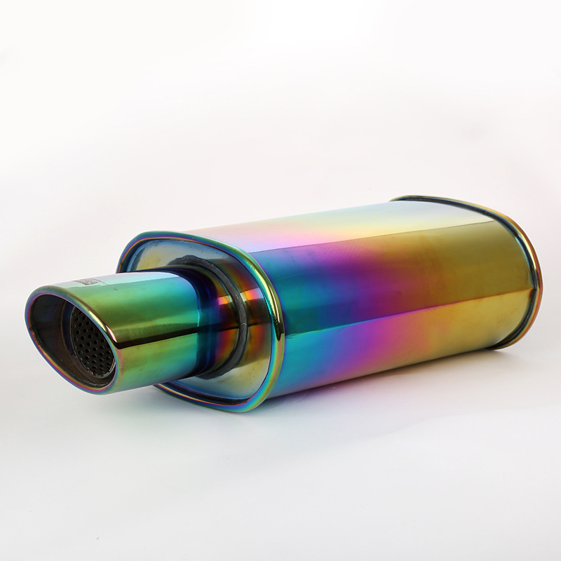 Universal car auto roasted colorful exhaust muffler stainless steel chrome trim rear tail throat