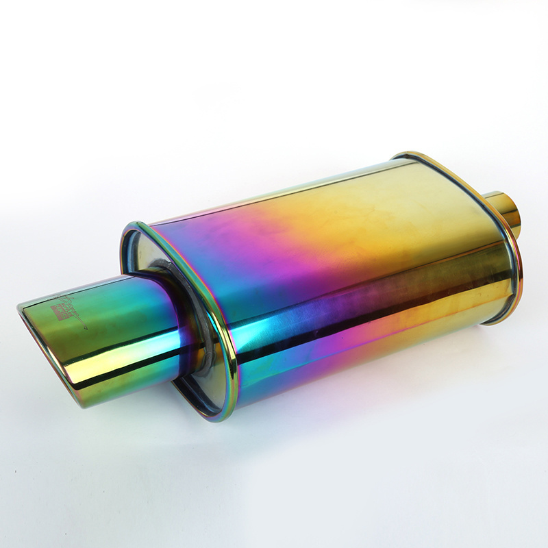 Universal car auto roasted colorful exhaust muffler stainless steel chrome trim rear tail throat