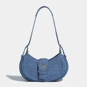 Wholesale Denim Hand Bags for Ladies Jeans Shoulder Crossbody Bags Tote Bags Luxury Purses and Handbags Women