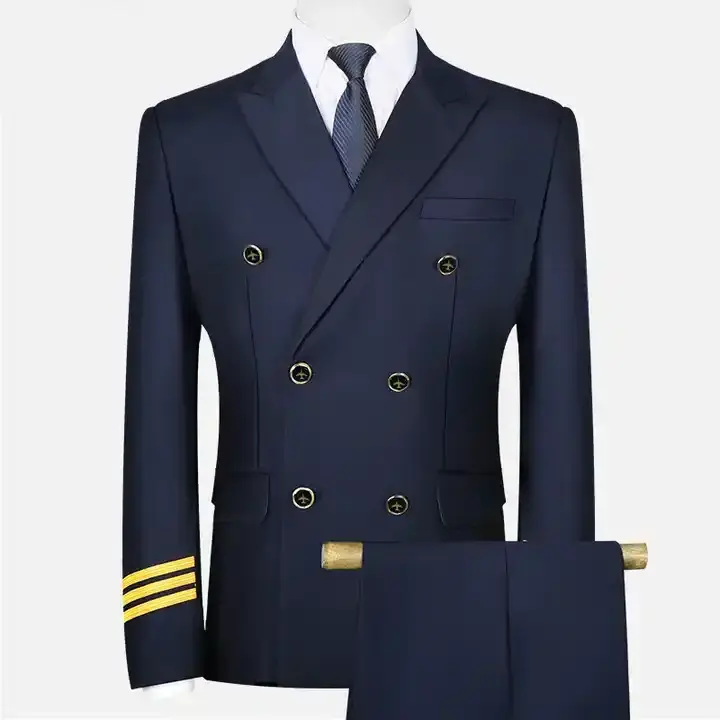 White Classic Plain Short Sleeve Mens Long sleeve Pilot Uniform T Shirts with Epaulette Airline Pilot Uniform