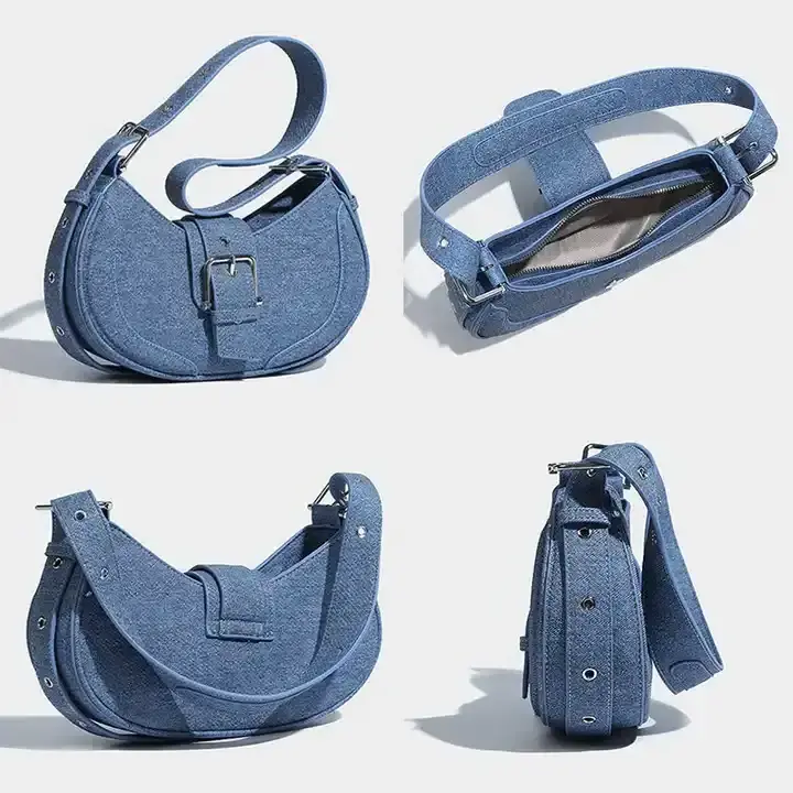 Wholesale Denim Hand Bags for Ladies Jeans Shoulder Crossbody Bags Tote Bags Luxury Purses and Handbags Women