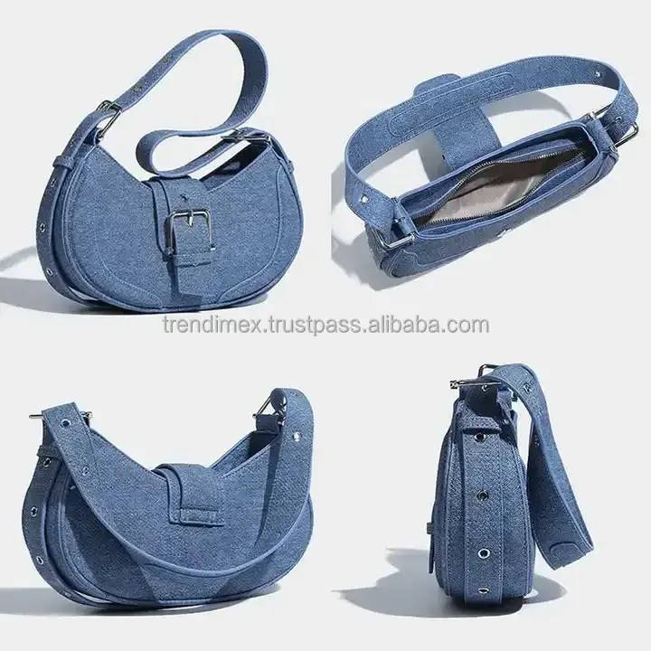 Wholesale Denim Hand Bags for Ladies Jeans Shoulder Crossbody Bags Tote Bags Luxury Purses and Handbags Women