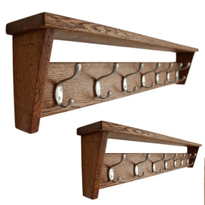 Best Selling Wooden Wall Hangers Organizer  Wholesale Bulk Selling Wood Made Wall Mounted Hooks & Shelve Storage Rack