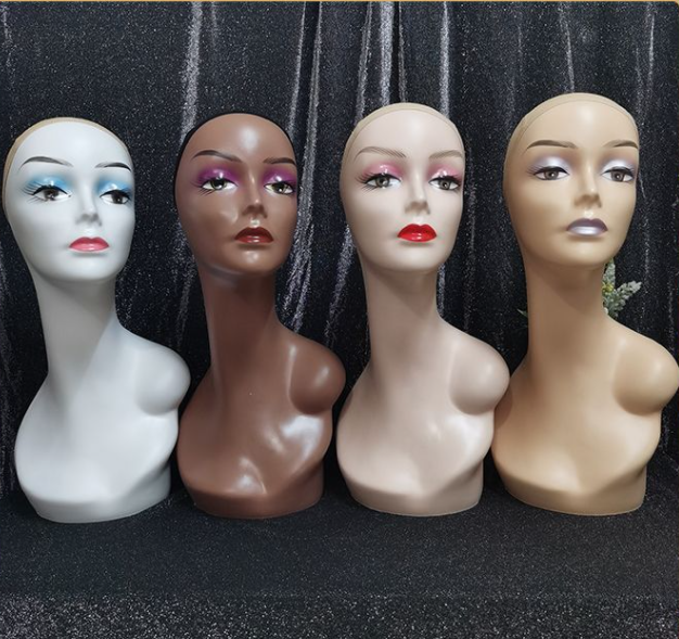 2022 Factory Wholesale Cheap Female Makeup Jewelry Display Wig Mannequin Heads For Wigs Customize Logo