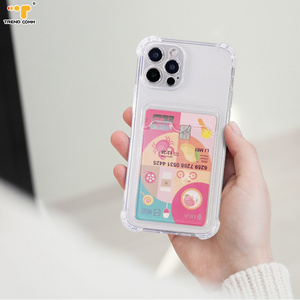 TPU case for phone Credit Holder Silicone Shockproof Clear Card  Smart Cover Designer Wallet Phone Case For iPhone 15 Pro Max