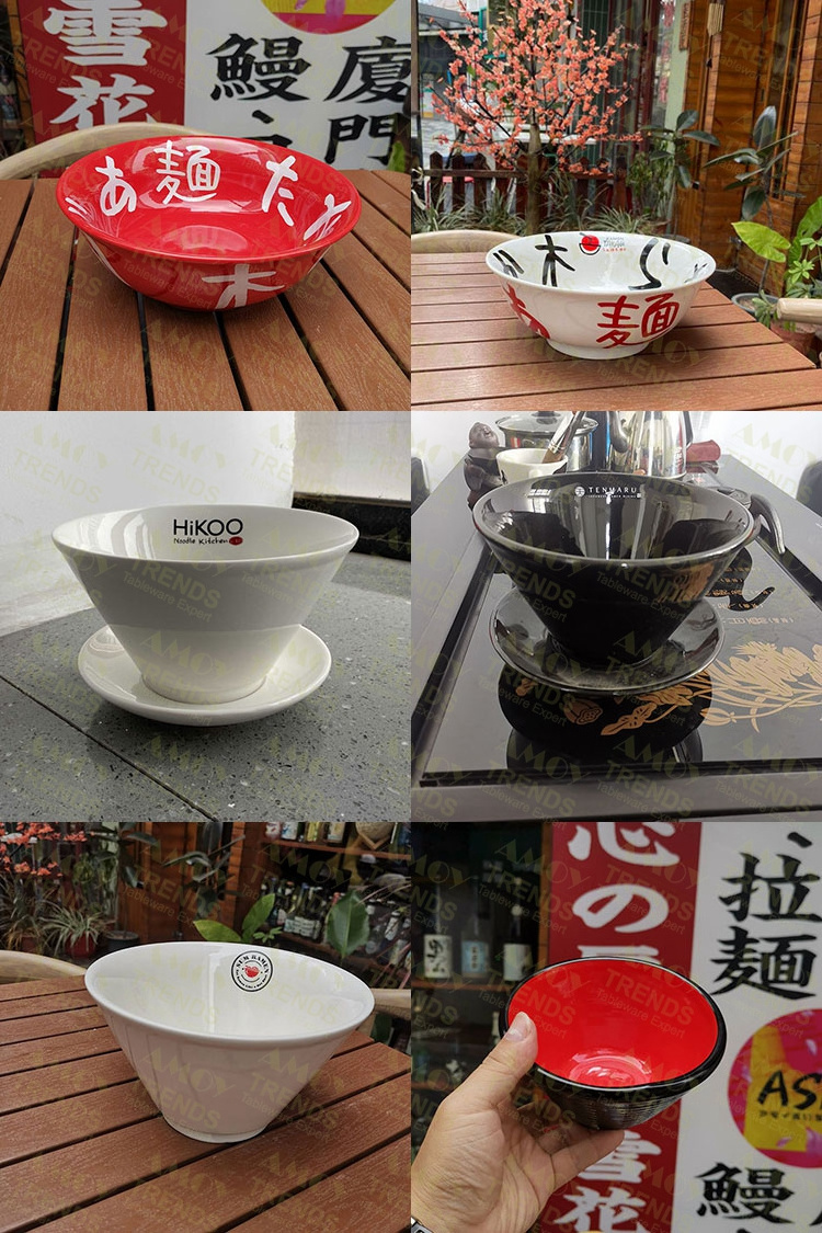 large japanese ceramic customized ramen noodle soup bowl for instant noodles accept customize logo