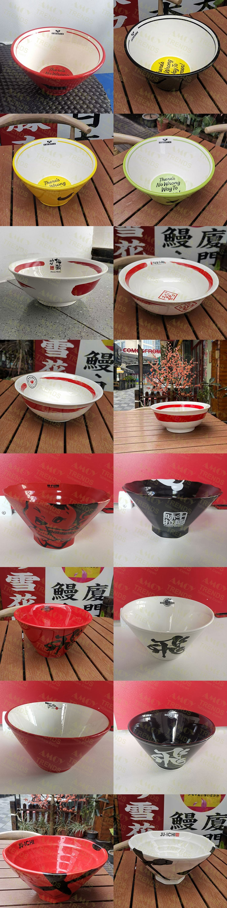 large japanese ceramic customized ramen noodle soup bowl for instant noodles accept customize logo