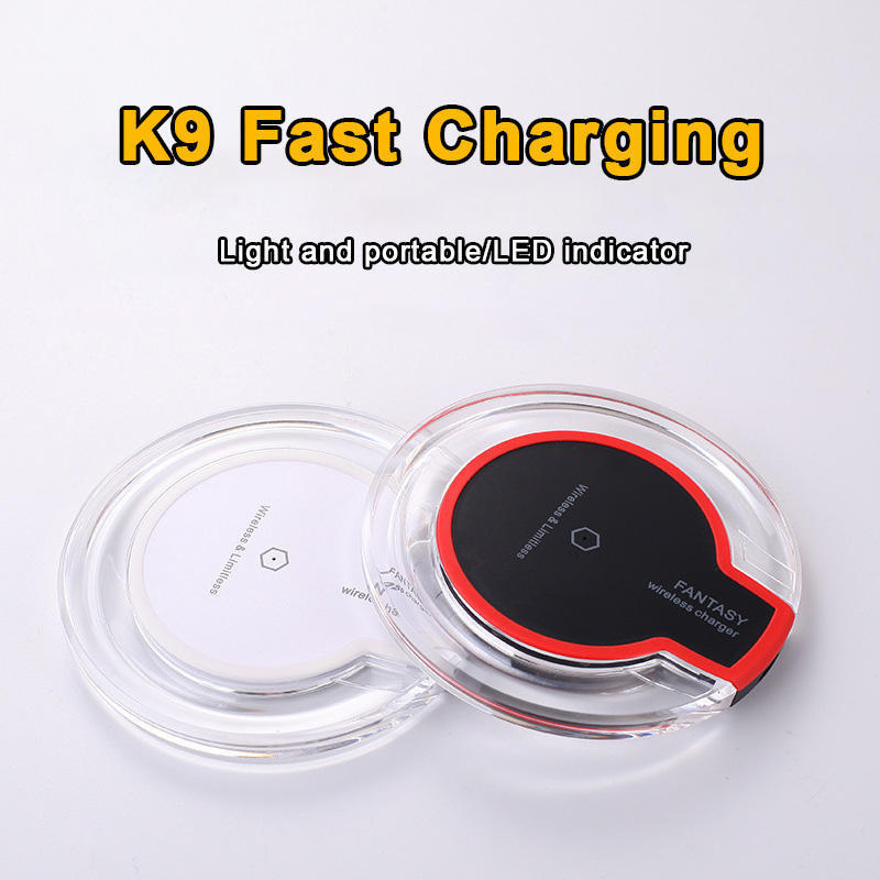 Top-Ranking Acrylic Crystal Round K9 Wireless Charger Universal  Transparent Wireless Charger pad LED Light 5W Wireless Charger