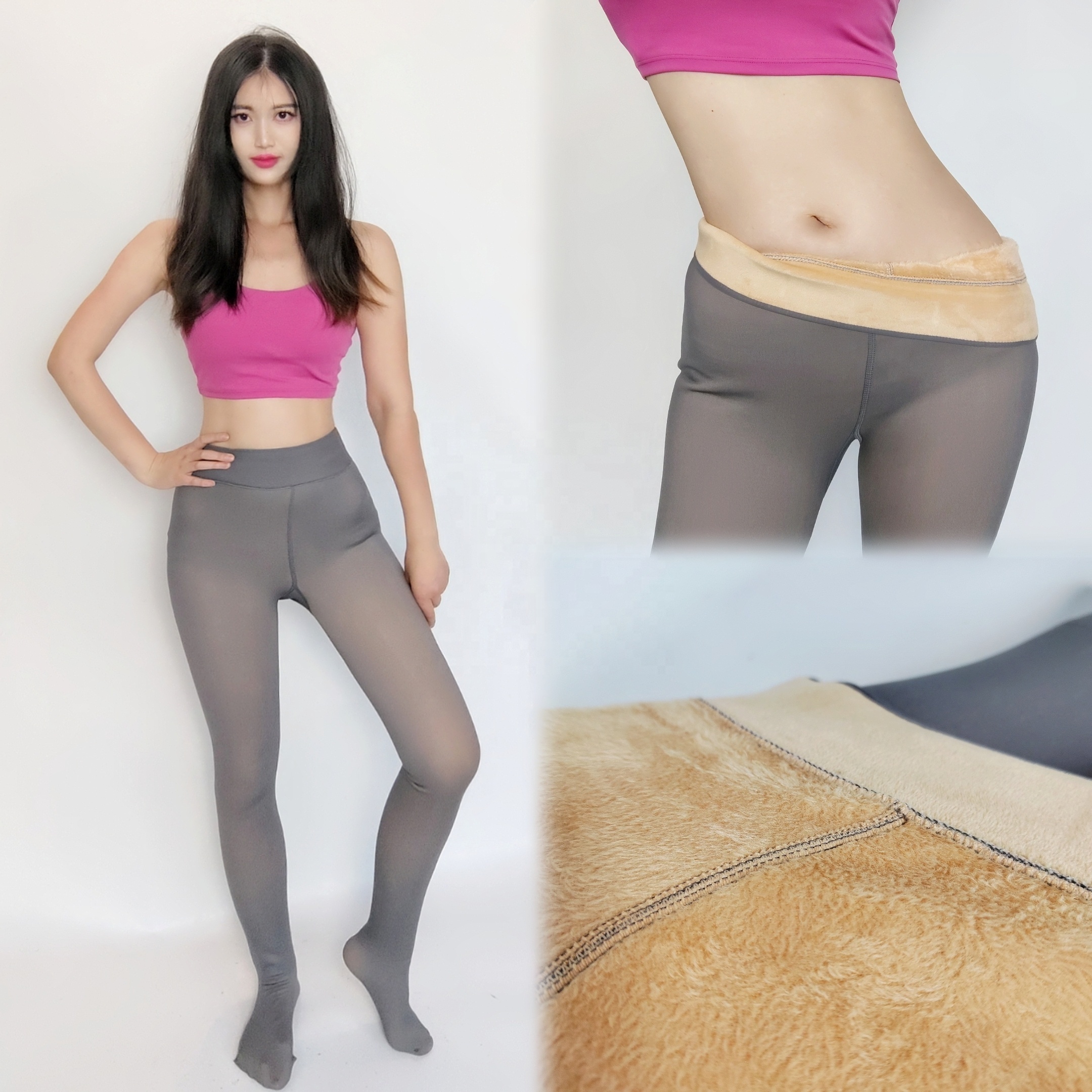 Fuzzy Fleece Leggings Wholesale Winter Compression Thermal Warm Tights Pantyhose Fuzzy Fleece Leggings