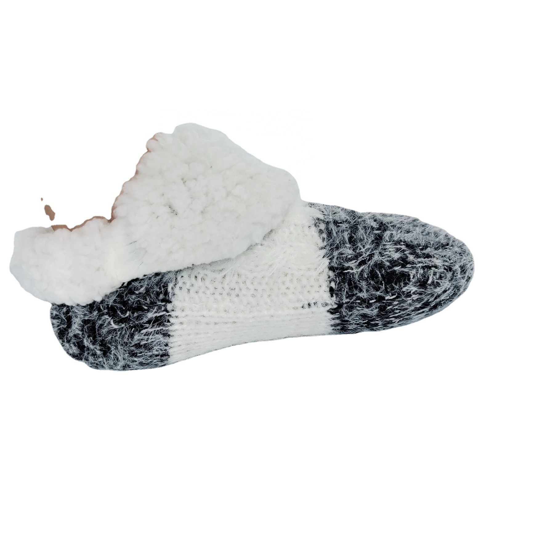 OEM Cable Feather Cozy Socks Indoor Floor Slippers Sherpa Lined Winter Socks For Women