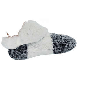 OEM Cable Feather Cozy Socks Indoor Floor Slippers Sherpa Lined Winter Socks For Women